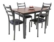 Mesa De Jantar 4 Cadeiras Lisboa 1.20m Tampo Mdf Aço Cor Craqueado campeã de vendas Mesa De Jantar 4 Cadeiras Lisboa 1.20m Tampo Mdf Aço Cor Craqueado campeã de vendas