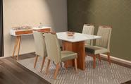 Mesa de jantar + 4 cadeiras Milão tampo 140 cm capuccino