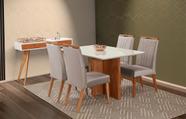 Mesa de jantar + 4 cadeiras Milão tampo Atenas 140 cm Cinza