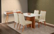 Mesa de jantar + 4 cadeiras Milão tampo Atenas 140 cm Palha