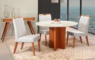 Mesa de jantar + 4 cadeiras Milão Tampo Redondo 120 cm C 01