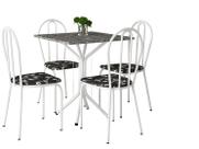 Mesa de Jantar 4 Cadeiras Quadrada Branca Artefamol America Thais