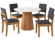 Mesa de Jantar 4 Cadeiras Redonda Tampo de MDF com Vidro Moscato Kappesberg