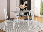 Mesa de Jantar 4 Cadeiras Retangular Branca Artefamol Ravena
