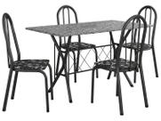 Mesa de Jantar 4 Cadeiras Retangular Preto Artefamol Ravena