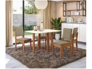 Mesa de Jantar 4 Cadeiras Retangular Tampo de MDF com Vidro Malbec Kappesberg