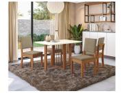 Mesa de Jantar 4 Cadeiras Retangular Tampo de MDF com Vidro Malbec Kappesberg