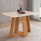 Mesa de Jantar 4 Lugares 120cm com Vidro Lince Nature/Off H02 - Mpozenato