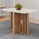 Mesa de Jantar 4 Lugares 120cm com Vidro Zinia Nature/Off H02 - Mpozenato