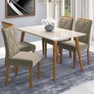 Mesa de Jantar 4 Lugares Adele Madeira/Off White/Joli - Cimol
