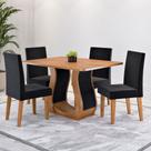 Mesa de Jantar 4 Lugares Amarena Mel/Veludo Preto - Viero Móveis