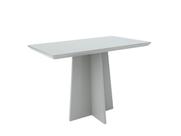 Mesa de Jantar 4 Lugares Anitta Canto Redondo OffWhite MDF 120x80 - New Ceval