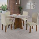 Mesa de Jantar 4 Lugares Baly Seda/Blonde/Nude - Viero Móveis