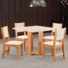 Mesa de Jantar 4 Lugares Bebel Mel/Blonde/Nude - Viero Móveis