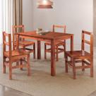 Mesa de Jantar 4 Lugares Cherry Madeira Maciça Mogano - Pnr Móveis