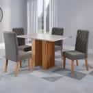 Mesa de Jantar 4 Lugares Concept Ripado Mel/Blonde/Cinza - Viero Móveis