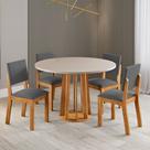 Mesa de Jantar 4 Lugares Darina Mel/Blonde/Cinza - Viero Móveis