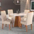 Mesa de Jantar 4 Lugares Disney Mel/Blonde/Nude - Panorama Móveis