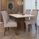 Mesa de Jantar 4 Lugares Evora com Vidro Freijo/Bege - Art Panta Mesa de Jantar 4 Lugares Evora com Vidro Freijo/Bege - Art Panta