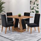 Mesa de Jantar 4 Lugares Lana Mel/Preto - Viero Móveis
