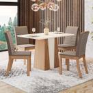 Mesa de Jantar 4 Lugares Lavínia Nature/Off White/Bege - Pnr Móveis
