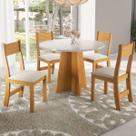 Mesa de Jantar 4 Lugares Lorena Mel/Blonde/Nude - Viero Móveis