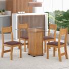 Mesa de Jantar 4 Lugares Luminare Mel/Fume - Viero Móveis