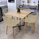 Mesa de Jantar 4 Lugares Natural Jade 90cm e Kit 4 Cadeiras Clarice D03 - D Rossi