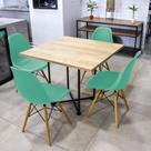 Mesa de Jantar 4 Lugares Natural Jade 90cm e Kit 4 Cadeiras Eiffel D03 - D Rossi