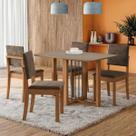 Mesa de Jantar 4 Lugares Noemi com Vidro Canela/Freijo/Bronze/Marrom - Kappesberg Jantar