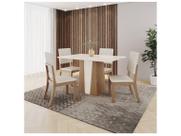 Mesa de Jantar 4 Lugares Orus Milla Nature/Off White/Linho - Henn