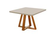 Mesa de jantar 4 lugares quadrada Bela Base Madeira luxo