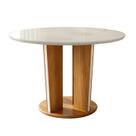 Mesa de Jantar 4 Lugares Redonda 135cm Tampo Vidro/mdf Ana