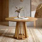 Mesa de Jantar 4 Lugares Redonda com Prato Giratório 135cm Tampo Mdf Flora