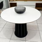 Mesa de Jantar 4 Lugares Redonda MDF Base Ripada Freijó