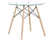 Mesa de Jantar 4 Lugares Redonda Tampo de Vidro