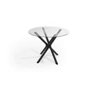 Mesa de Jantar 4 Lugares Redonda Tampo de Vidro Tubular Volga