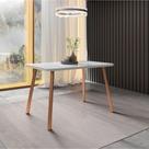 Mesa De Jantar 4 Lugares Retangular 1,19m 1602 Carraro Off White Com Gelo