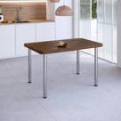 Mesa de Jantar 4 Lugares Retangular Base Cromada Tampo de Mdp/bp