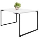 Mesa de Jantar 4 Lugares Retangular Rivera F01 Industrial 136 Cm Branco Fosco - Lyam Decor