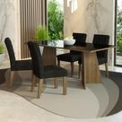 Mesa de Jantar 4 Lugares Tampo de Vidro Harper Madesa