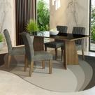 Mesa de Jantar 4 Lugares Tampo de Vidro Harper Madesa