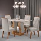 Mesa de Jantar 4 Lugares Universe com Vidro Mel/Marfim/Off White - Viero Móveis Mesa de Jantar 4 Lugares Universe com Vidro Mel/Marfim/Off White - Viero Móveis