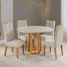 Mesa de Jantar 4 Lugares Valerina Mel/ Blonde/Pastel - Viero Móveis