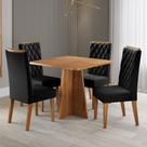 Mesa de Jantar 4 Lugares Vang - Viero Móveis Mel/Preto - Viero Móveis