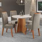 Mesa de Jantar 4 Lugares World com Vidro Mel/Pérola/Off Whie - Viero Móveis Mesa de Jantar 4 Lugares World com Vidro Mel/Pérola/Off Whie - Viero Móveis