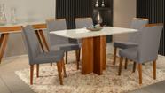 Mesa de jantar + 6 cadeiras França Tampo 160 Cm grafite