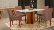 Mesa de jantar + 6 cadeiras França Tampo 160 Cm Terracota Mesa de jantar + 6 cadeiras França Tampo 160 Cm Terracota