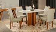 Mesa de jantar + 6 cadeiras França Tampo Atenas 160 Cm bege Mesa de jantar + 6 cadeiras França Tampo Atenas 160 Cm bege
