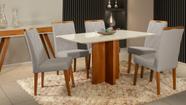 Mesa de jantar + 6 cadeiras França Tampo Atenas 160 Cm cinza Mesa de jantar + 6 cadeiras França Tampo Atenas 160 Cm cinza